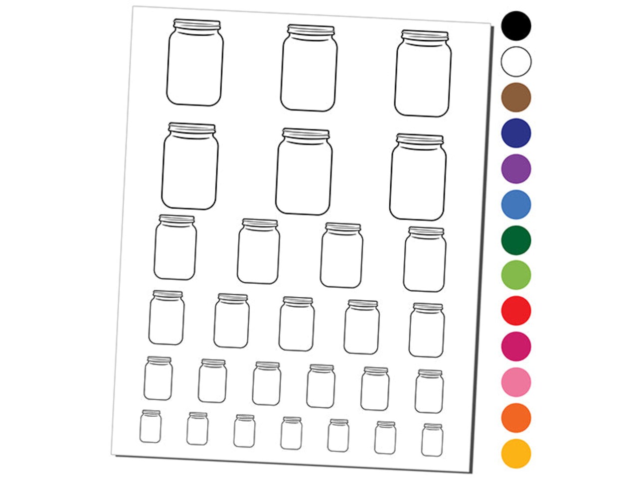 Empty Fillable Glass Mason Jar Temporary Tattoo Water Resistant Fake Body Art Set Collection